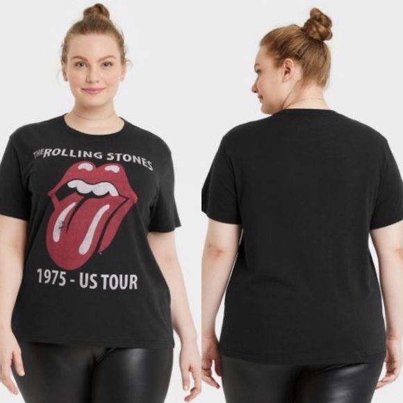 the Rolling Stones Tops - The Rolling Stones Black Graphic Cotton Tee Shirt Size Medium